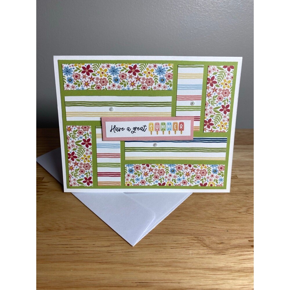 Handmade Summer Blank Greeting Card A2 & Envelope